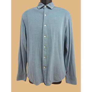 Untuckit Mens Blue Long Sleeve Button-Up Shirt Medium